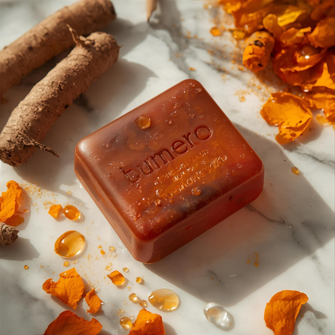 “Pareero Turmeric Soap – brightening organic bar with turmeric extract for glowing skin. Herbal turmeric soap with natural antioxidants – helps reduce spots and enhance skin tone”