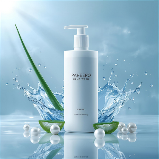 “Pareero Hand Wash 500ml – premium liquid soap with aloe vera, glycerin, and conditioner for soft, clean, and refreshed hands.”