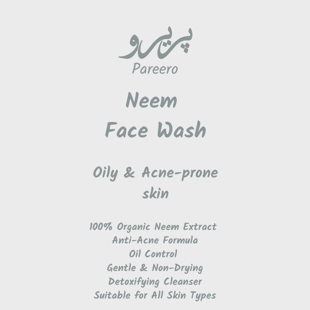 “Pareero Neem Face Wash – natural herbal cleanser for acne-prone and oily skin.”