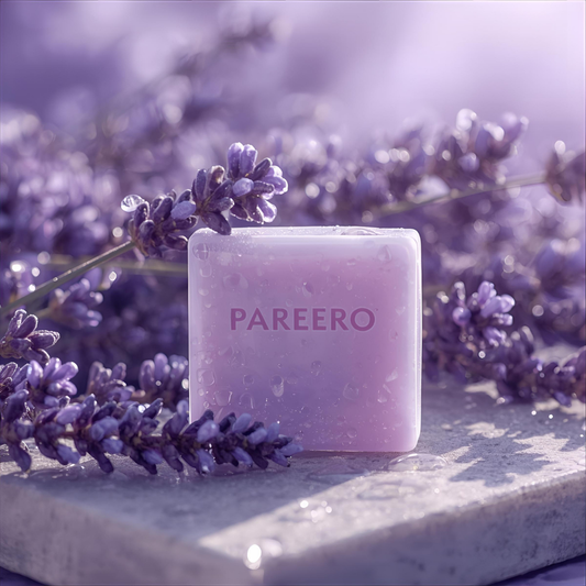 “Pareero Lavender Soap – calming aromatic bar with pure lavender oil for relaxation”