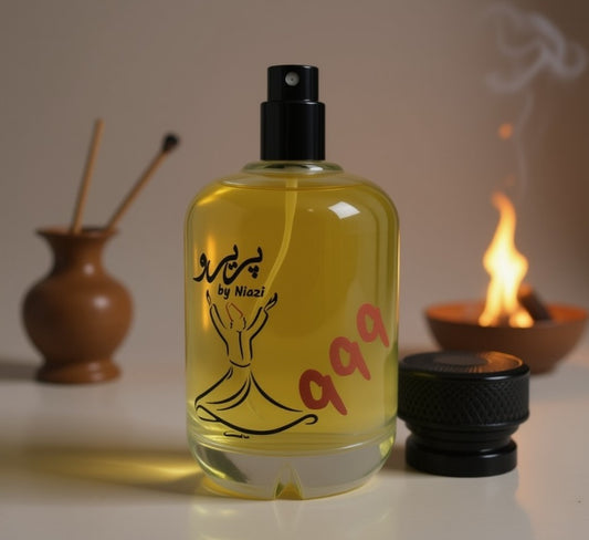 "Pareero Oud Qadim luxury oriental perfume with agarwood, amber, vanilla, patchouli, and incense notes, high-end niche fragrance bottle."