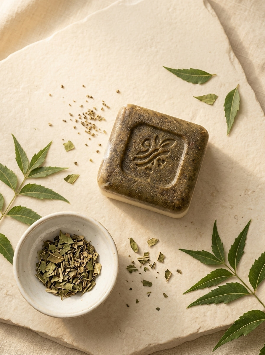 “Natural neem soap bar for acne-prone skin”
