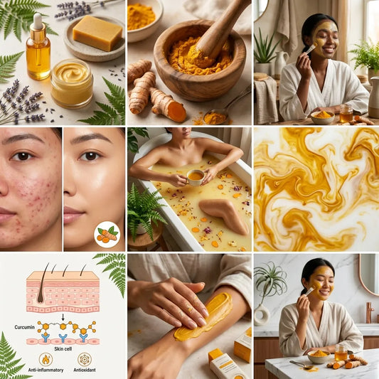 Turmeric roots and turmeric powder for natural skincare