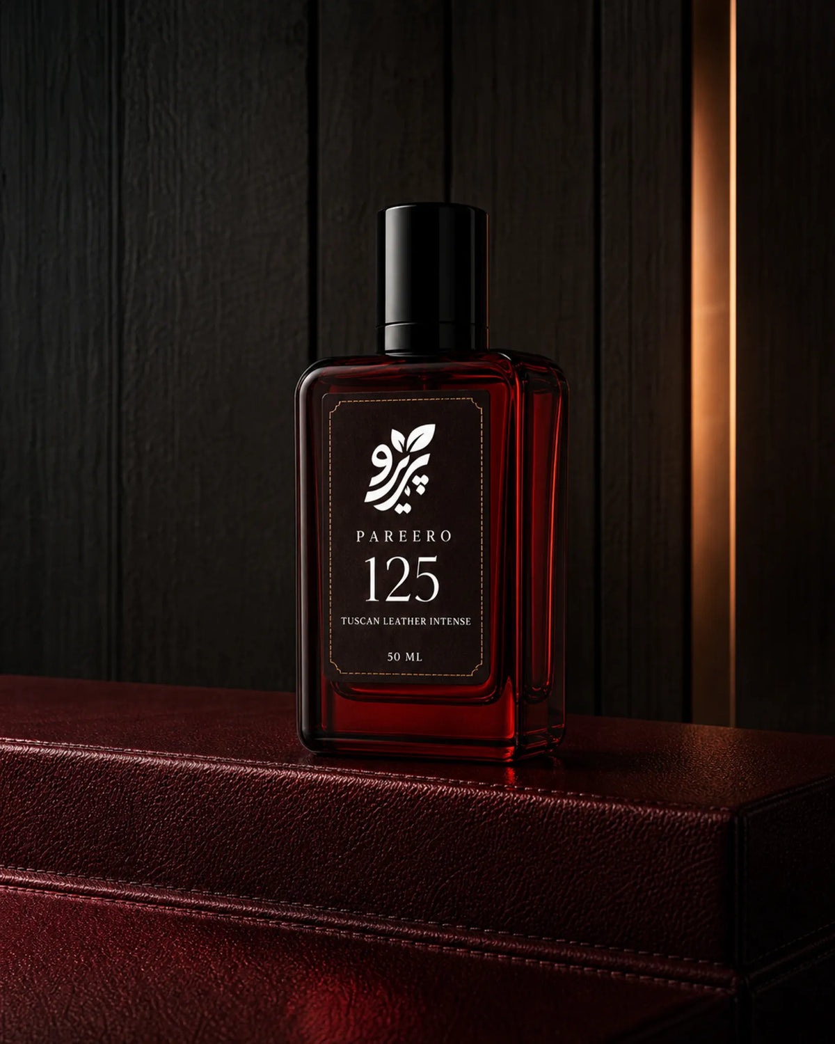 Pareero 125 fragrance inspired by Tom Ford Tuscan Leather with a rich leather woody scent for men and women
