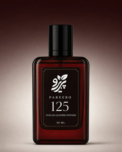 Pareero 125 fragrance inspired by Tom Ford Tuscan Leather with a rich leather woody scent for men and women