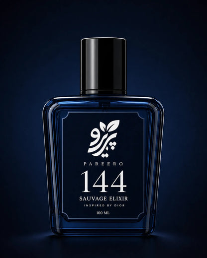 Pareero 144 inspired by Sauvage Elixir clean front-facing catalog fragrance image
