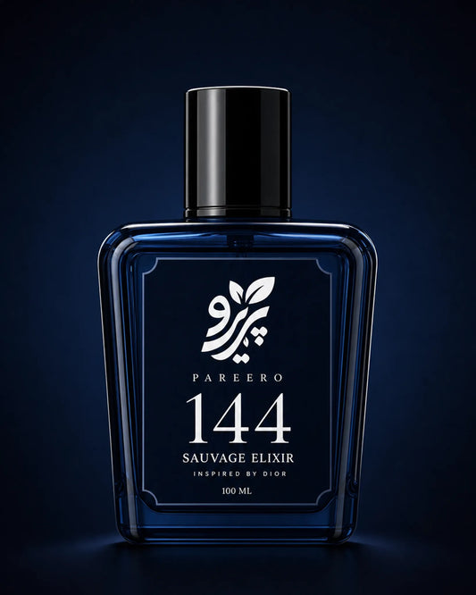 Pareero 144 inspired by Sauvage Elixir clean front-facing catalog fragrance image