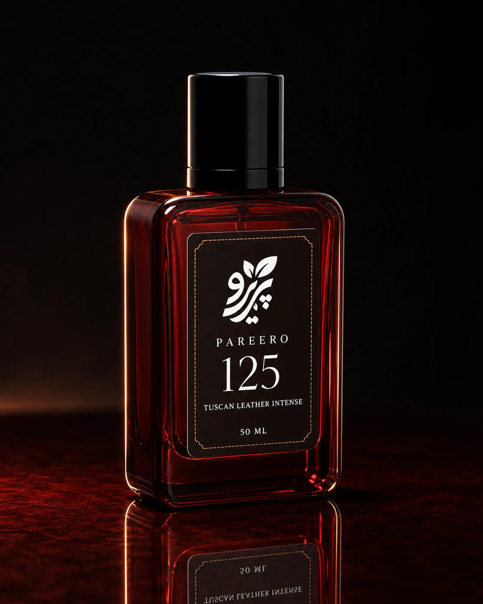 Pareero 125 fragrance inspired by Tom Ford Tuscan Leather with a rich leather woody scent for men and women