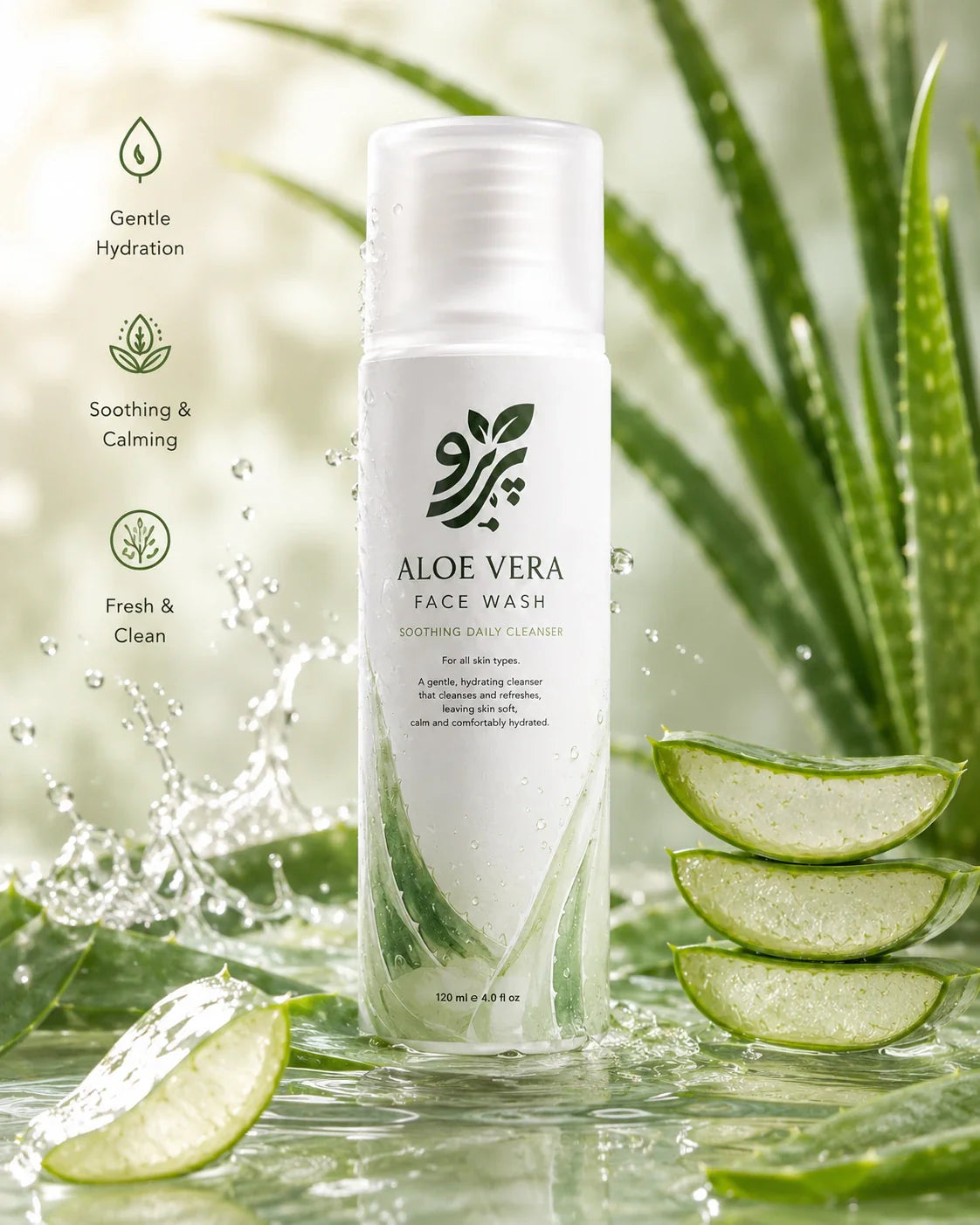 Pareero Aloe Vera Face Wash benefits image for gentle hydration, soothing care, and fresh cleansing