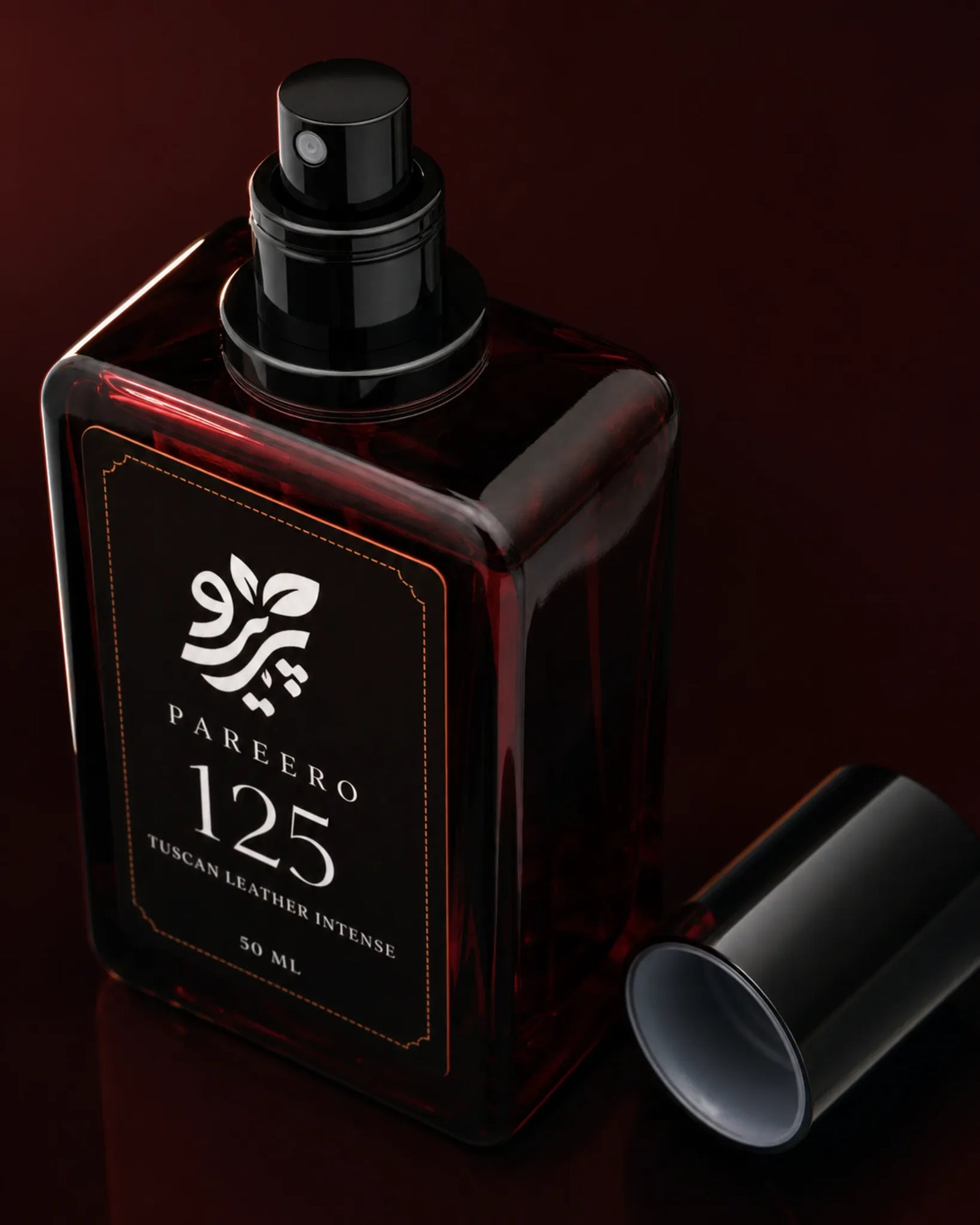 Pareero 125 fragrance inspired by Tom Ford Tuscan Leather with a rich leather woody scent for men and women