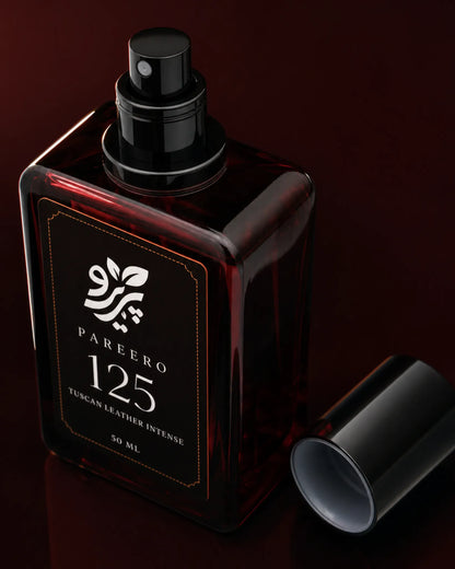 Pareero 125 fragrance inspired by Tom Ford Tuscan Leather with a rich leather woody scent for men and women