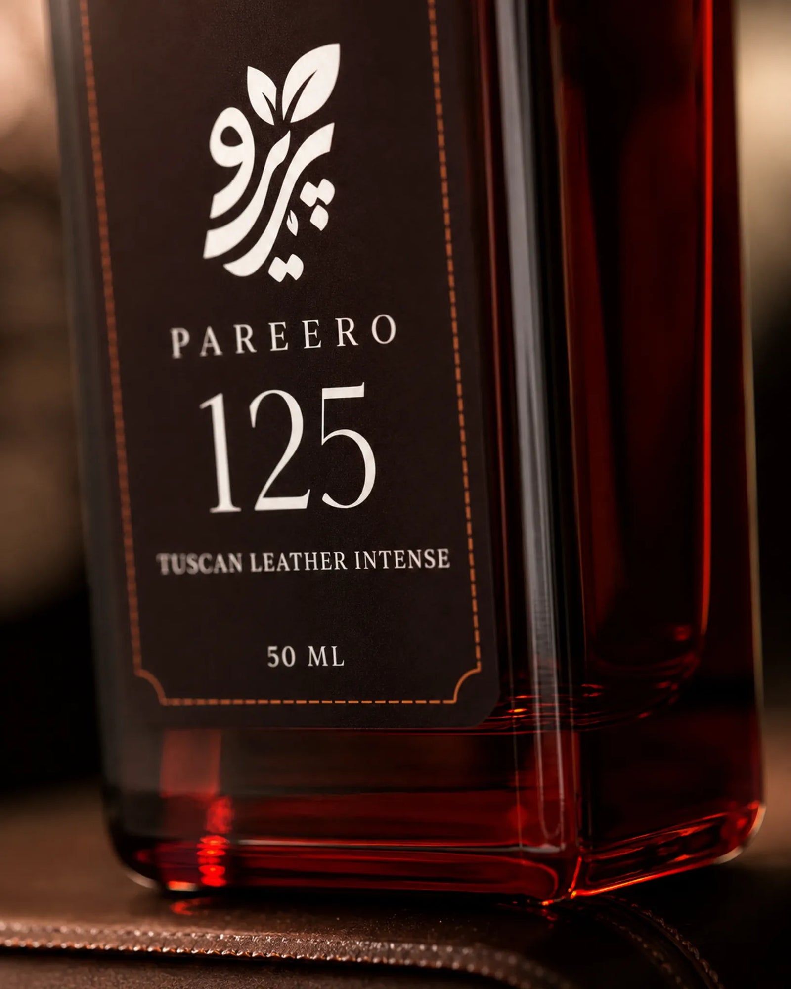 Pareero 125 fragrance inspired by Tom Ford Tuscan Leather with a rich leather woody scent for men and women