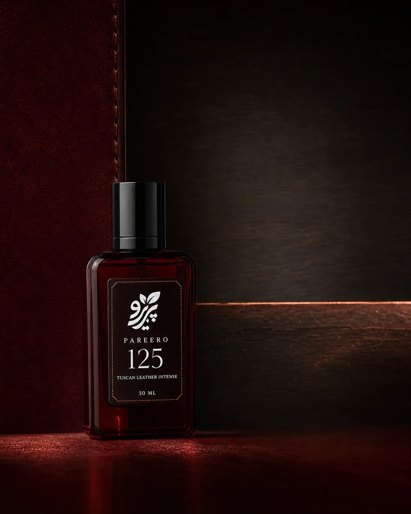 Pareero 125 fragrance inspired by Tom Ford Tuscan Leather with a rich leather woody scent for men and women