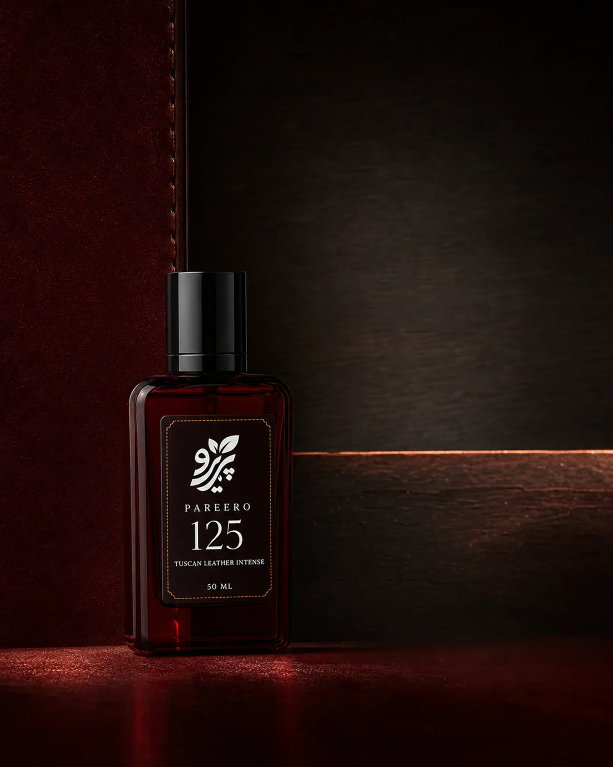 Pareero 125 fragrance inspired by Tom Ford Tuscan Leather with a rich leather woody scent for men and women