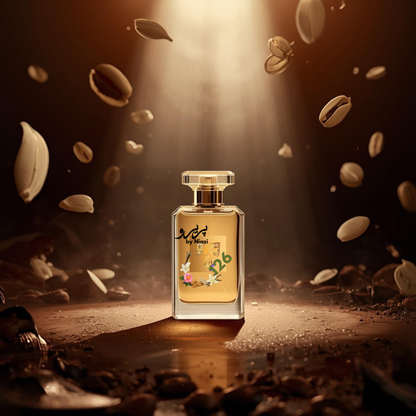 "126 – Inspired by Vanilla Sex by Tom Ford, a premium feminine fragrance featuring creamy vanilla pods, warm tonka bean, soft caramel, amber, and delicate woody notes. Displayed in glossy dark chocolate and caramel-toned cinematic background, perfect for high-end perfume campaigns."