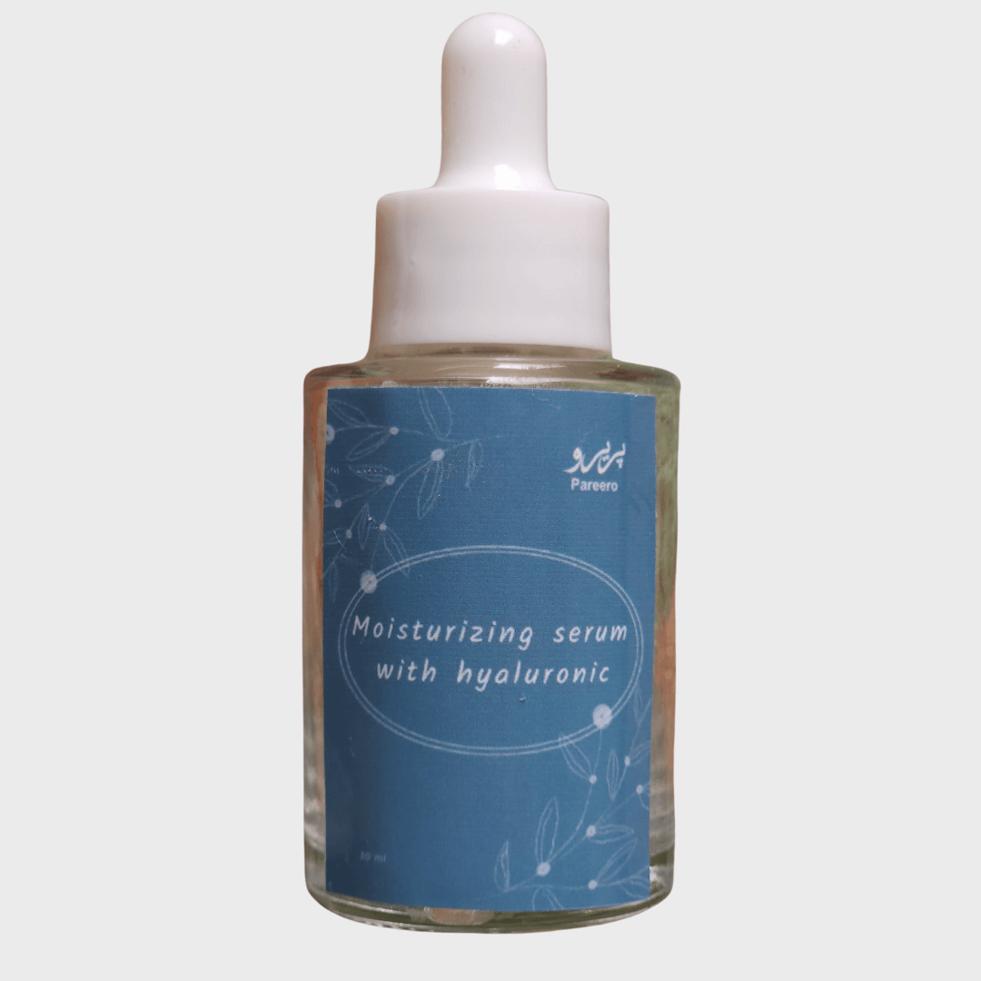 Pareero Hyaluronic Moisturizing Serum — Deep hydration and skin-plumping face serum with Hyaluronic Acid, Vitamin E, and Glycerin for glowing, youthful, and hydrated skin — organic, lightweight, and non-greasy skincare formula.