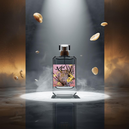 "633 – Inspired by Valentino Uomo Born in Roma, a premium masculine fragrance featuring fresh bergamot and mandarin, floral lavender and violet, creamy tonka bean, vanilla, and soft woody notes. Displayed in a reflective marble and metallic cinematic background, perfect for high-end perfume campaigns."