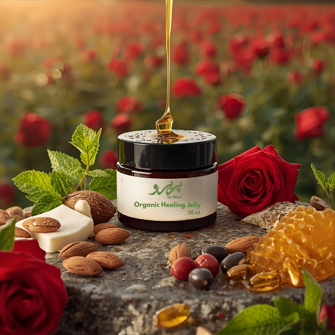 “Pareero Organic Cracked Heel Balm with beeswax, shea butter, coconut oil, almond oil, olive oil, tea tree, neem, peppermint, and vitamin E – intensive repair for dry, cracked heels.”