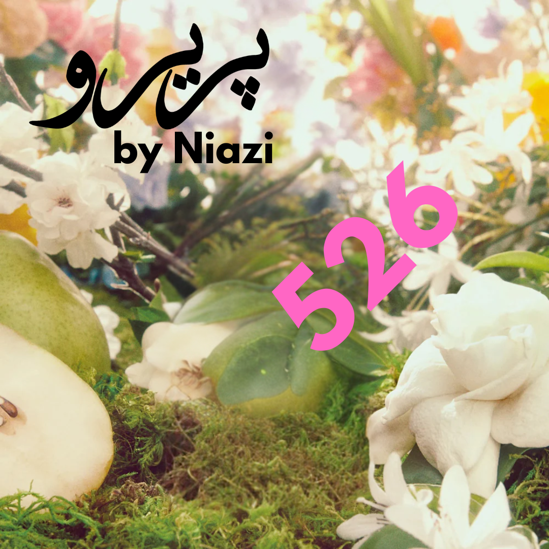 "526 – Inspired by Gucci Flora, a premium feminine fragrance featuring red berries, bergamot, peony, rose, osmanthus, soft vanilla, and musk notes. Displayed in a luxurious pink-toned cinematic background, perfect for high-end perfume campaign imagery."