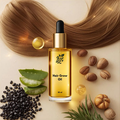 Pareero Organic Hair Oil with black seed oil, argan oil, castor oil, jojoba oil, aloe vera oil, and vitamin E – natural hair growth and nourishment.