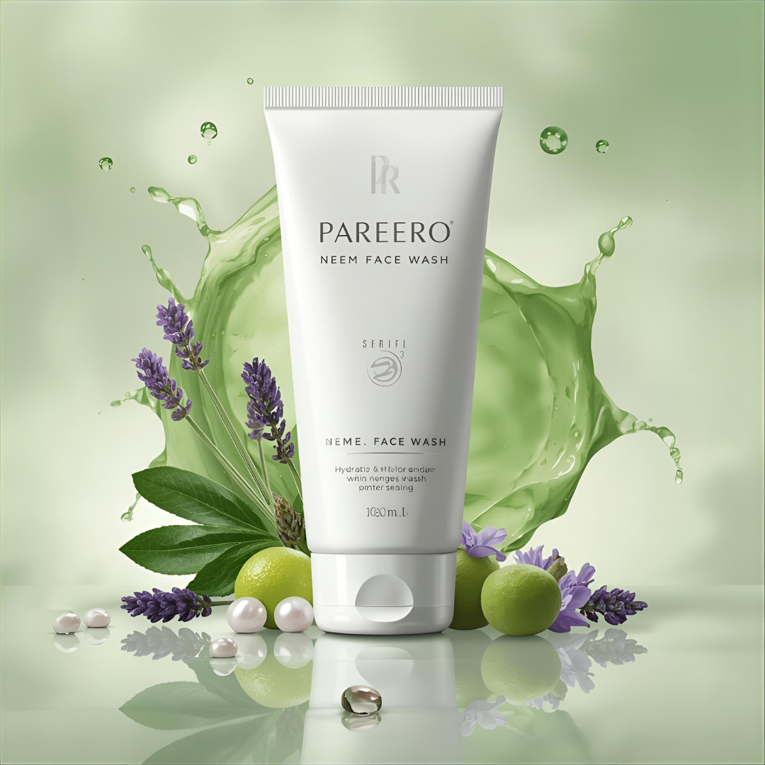 “Pareero Neem Face Wash – natural herbal cleanser for acne-prone and oily skin.”