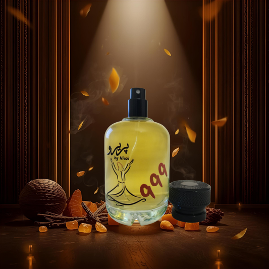 "Pareero Oud Qadim luxury oriental perfume with agarwood, amber, vanilla, patchouli, and incense notes, high-end niche fragrance bottle."