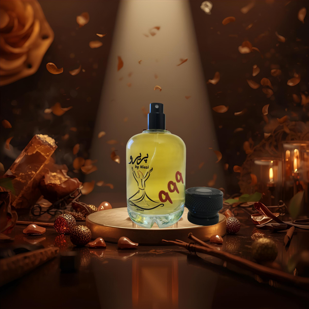 "Pareero Oud Qadim luxury oriental perfume with agarwood, amber, vanilla, patchouli, and incense notes, high-end niche fragrance bottle."