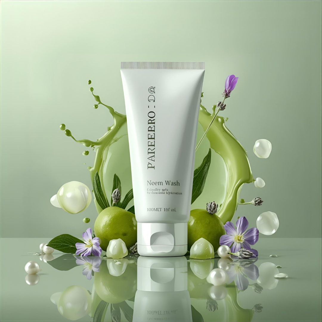 “Pareero Neem Face Wash – natural herbal cleanser for acne-prone and oily skin.”