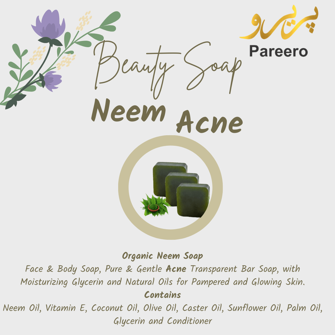 Pareero neem herbal soap for acne-prone skin and natural cleansing
