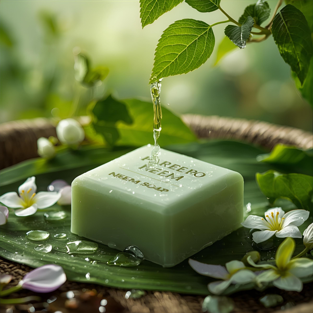 “Pareero Premium Neem Soap – organic antibacterial herbal soap with neem oil”