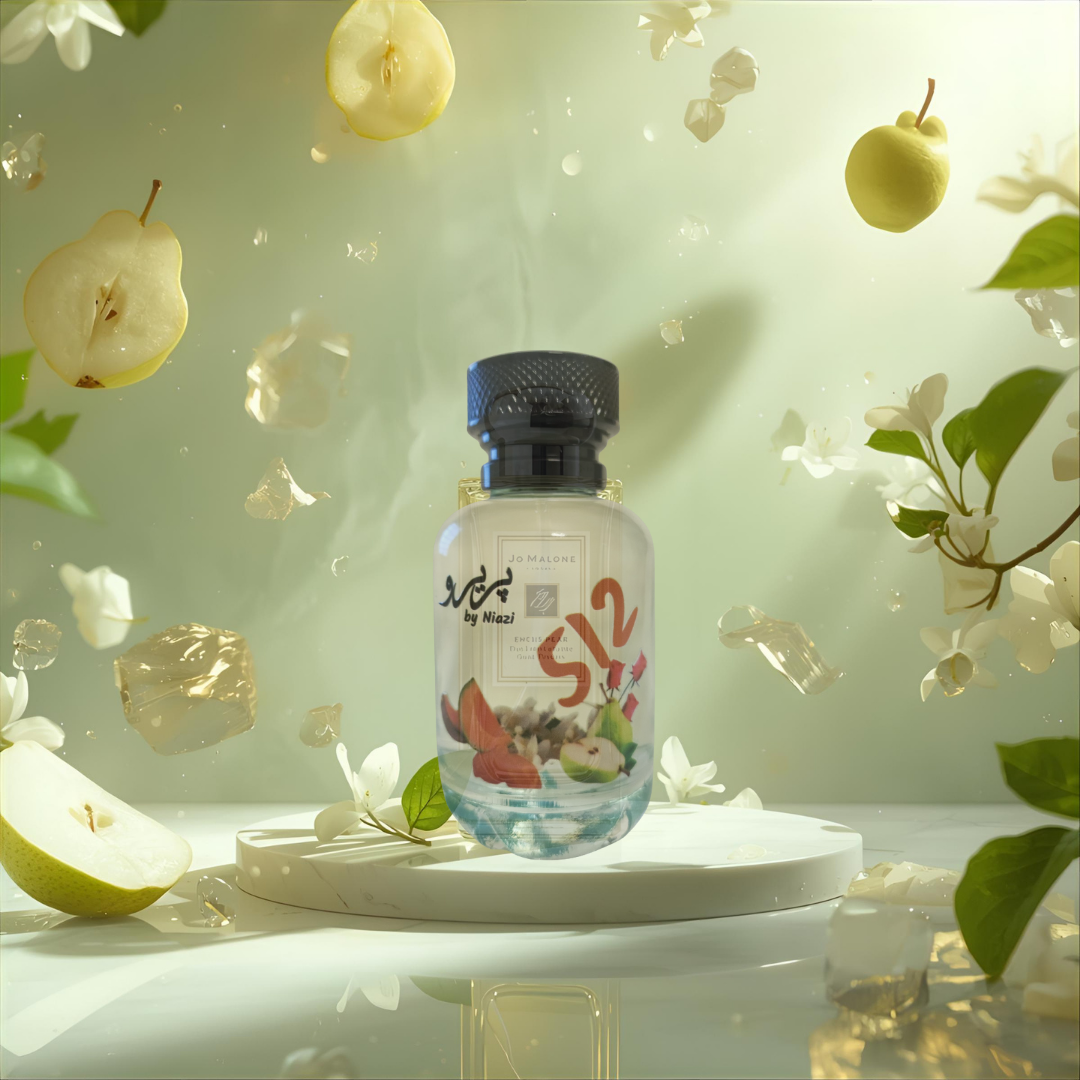 "Pareero Silver Creed-inspired masculine perfume with citrus, green apple, jasmine, neroli, woody, musk, and amber notes, luxury fragrance bottle."