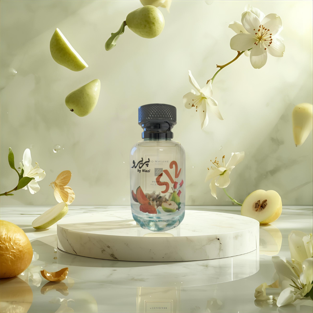 "Pareero Silver Creed-inspired masculine perfume with citrus, green apple, jasmine, neroli, woody, musk, and amber notes, luxury fragrance bottle."