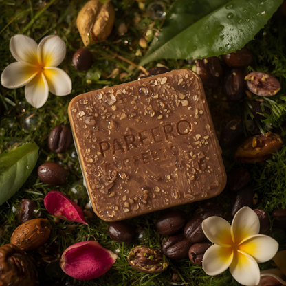 “Pareero Coffee Soap – exfoliating organic bar with real coffee for refreshed and glowing skin”
