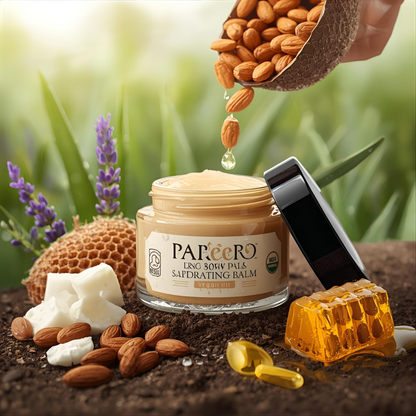 “Hand and foot cream with organic shea butter and beeswax – Pareero Soft Glow Balm for smooth, moisturized skin. Everyday natural moisturizer with aloe vera gel, coconut oil, and vitamin E – Pareero Soft Glow Balm.”