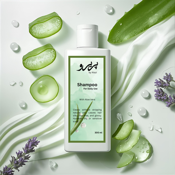 Pareero Daily Use Shampoo — gentle everyday shampoo with aloe vera and glycerin for soft, hydrated, smooth hair. Mild formula for daily cleansing.