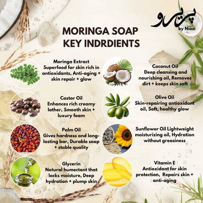 “Pareero Premium Moringa Soap – organic antibacterial herbal soap with Moringa oil”