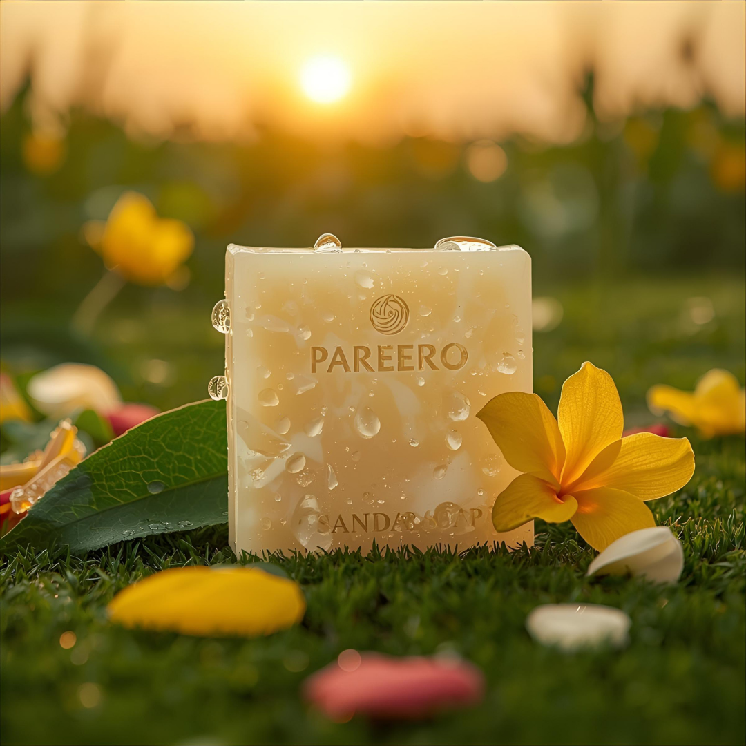 “Pareero Sandalwood Soap – premium aromatic bar with pure sandalwood oil for smooth, radiant skin”