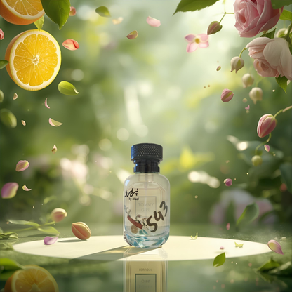 "Pareero Tommy Girl-inspired feminine perfume with citrus, apple, violet, rose, lily of the valley, jasmine, and woody notes, premium fragrance bottle."