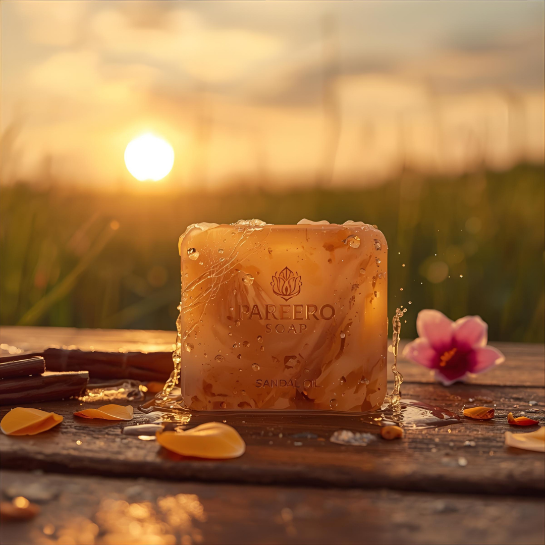 “Pareero Sandalwood Soap – premium aromatic bar with pure sandalwood oil for smooth, radiant skin”