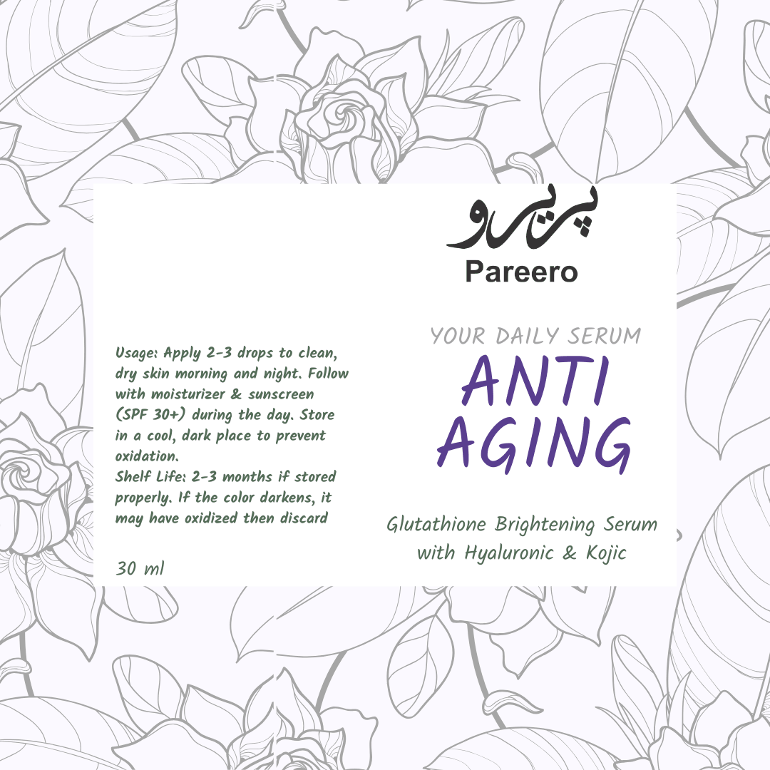 Pareero anti-aging serum with natural oils to reduce fine lines and wrinkles