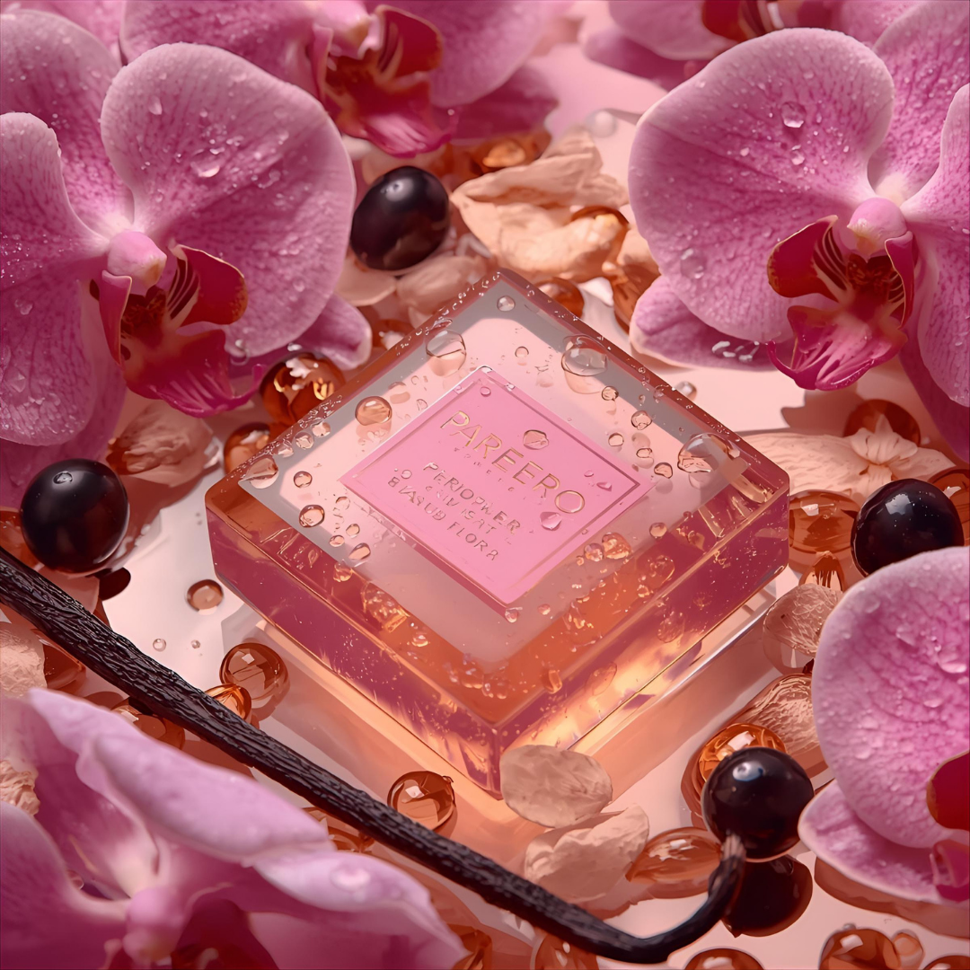“Pareero Olympea Flora Soap – premium aromatic bar with floral fragrance for radiant skin”