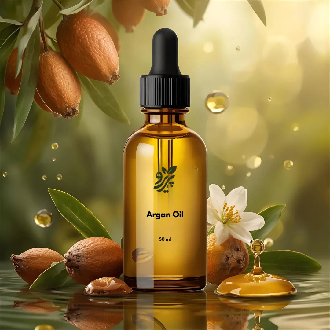 Pareero Argan Oil Cold Pressed 50ml — 100% pure and organic oil for deeply moisturizing and nourishing skin and hair, reducing dryness and fine lines, promoting healthy, radiant skin, strengthening hair, and enhancing natural glow. Premium cold-pressed formula ideal for daily skincare, haircare, and body care.