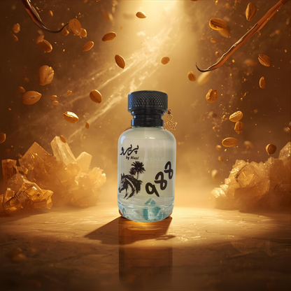 "Pareero Arabian Tonka-inspired luxury oriental perfume with tonka bean, vanilla, amber, woody, and spicy notes, premium fragrance bottle."