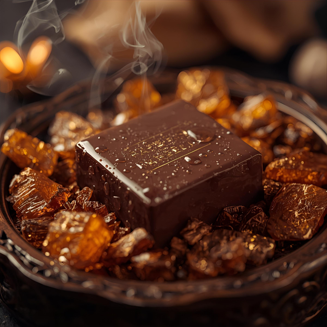 “Pareero Gold Soap – rich woody and amber infused bar with exotic Arabian fragrance”