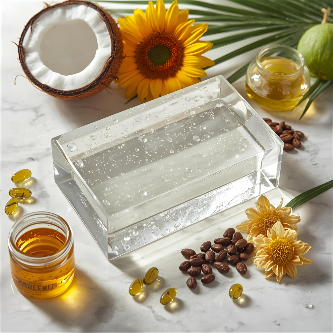 “Pareero Transparent Melt and Pour Soap Base – crystal clear glycerin base for handmade soaps”