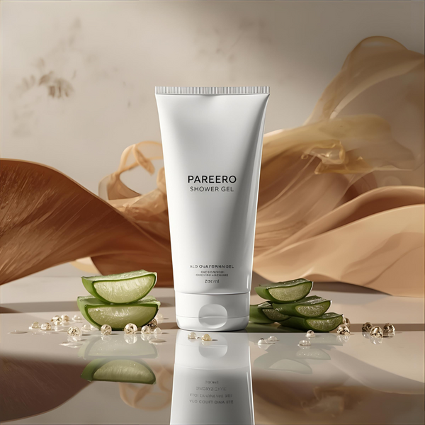 “Pareero Oud Shower Gel 200ml – premium body wash with aloe vera, glycerin, conditioner, and oud fragrance for soft, nourished skin.”