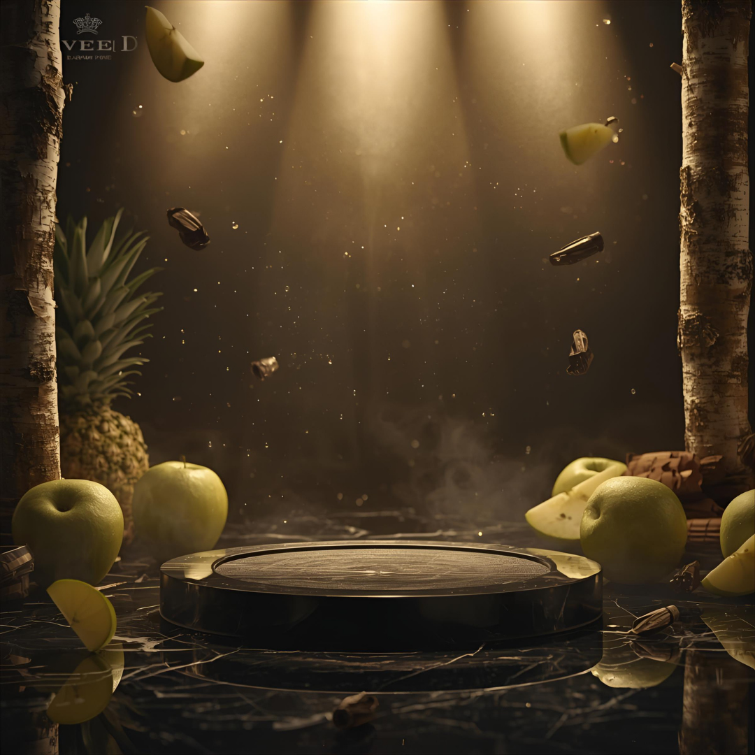 "Pareero Aventus-inspired luxury perfume with pineapple, birch wood, musk, and green apple notes, premium masculine fragrance bottle."