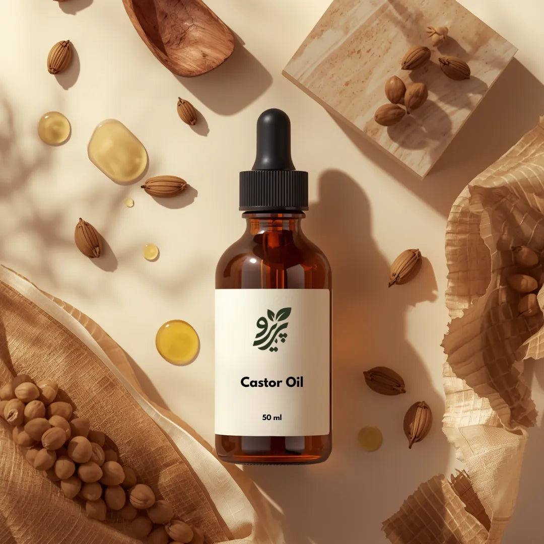 Pareero Organic Castor Oil made from pure cold-pressed castor seeds for hair scalp eyelashes eyebrows and skin care