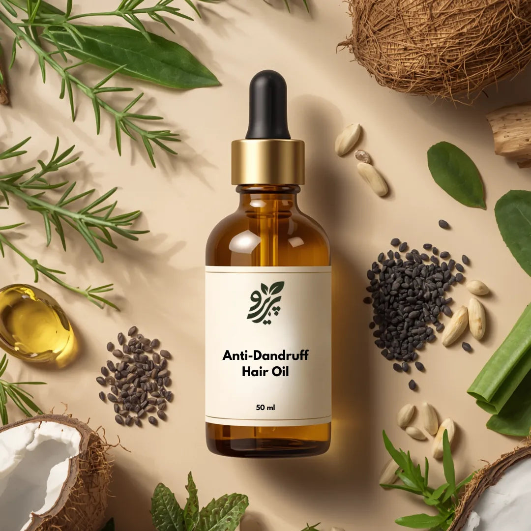 Pareero Organic Anti-Dandruff Hair Oil with natural botanical oils for a healthy scalp and stronger healthier hair
