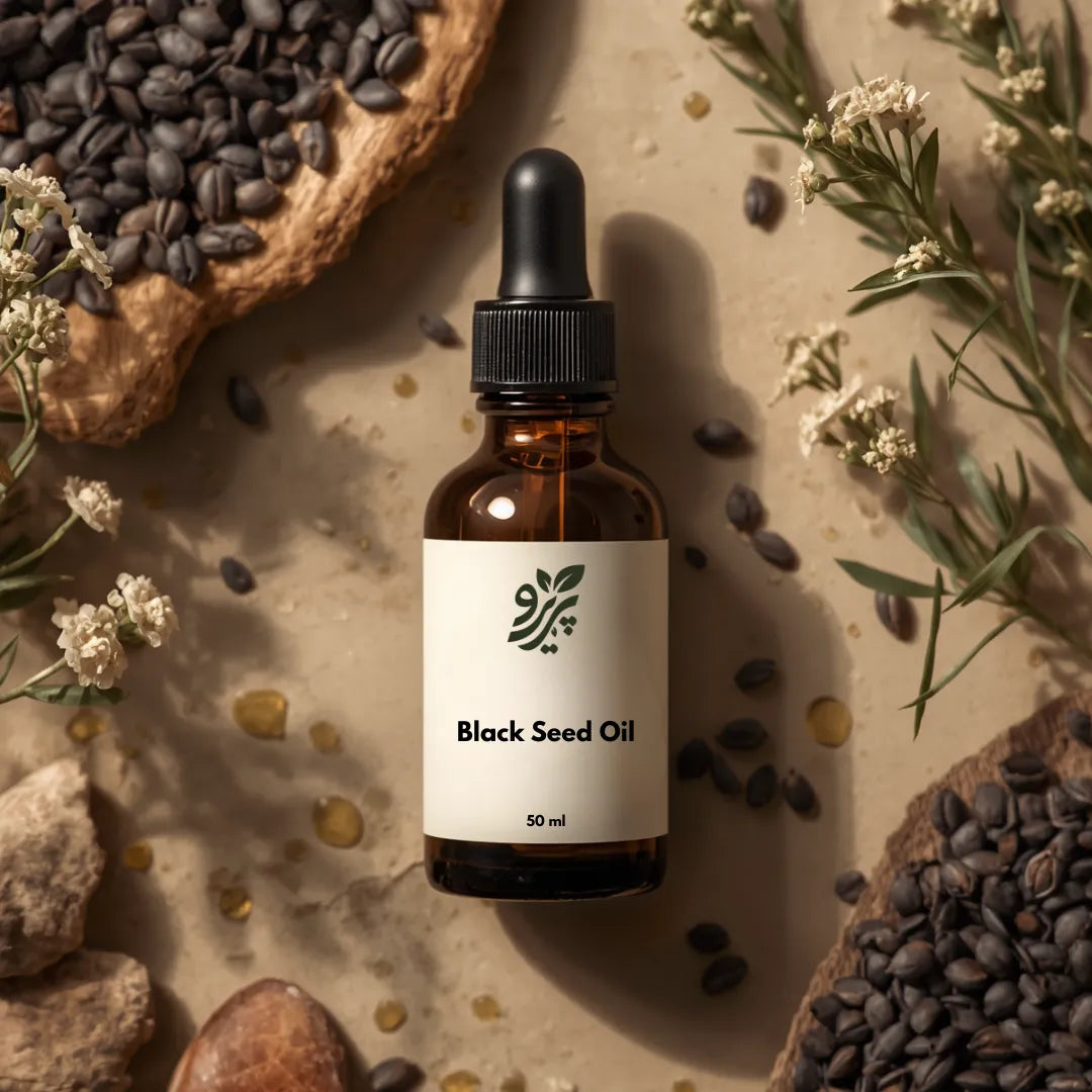 Pareero Organic Black Seed Oil for hair scalp and skin care made from pure cold-pressed black seeds
